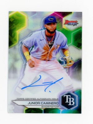 2023 Bowman's Best JUNIOR CAMINERO Rookie RC ON-CARD AUTO AUTOGRAPH REFRACTOR #B23-JCO Tampa Bay Rays