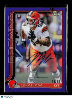 2025 Topps Chrome Mason Graham #RA-MGR Purple RC 34/75 Auto