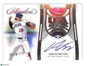 2024 Panini Flawless Baseball Aidan Miller Autograph /10 #USA-AM United States USA Baseball