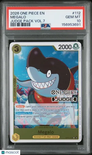 2026 One Piece Judge Pack Volume 7 Megalo PSA 10 #112