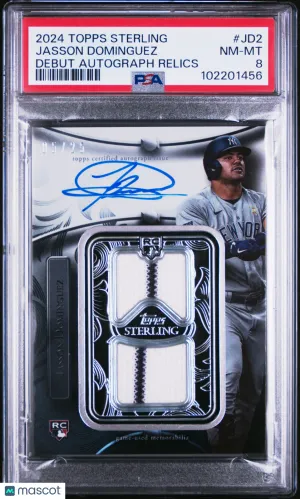2024 Topps Sterling Debuts Auto Relics Jasson Dominguez #JD2 05/25 PSA 8
