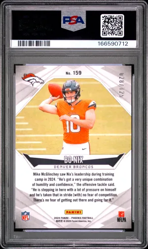 2024 Panini Phoenix Bo Nix #159 Bronze Fade back