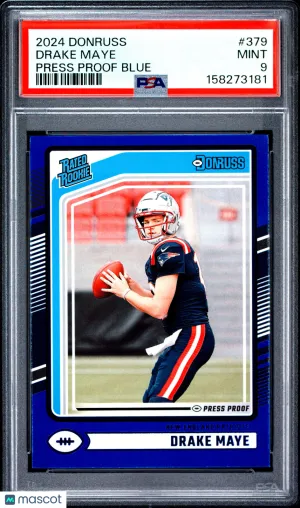 2024 Panini Donruss Drake Maye #379 Press Proof Blue front
