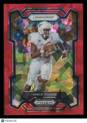 Vince Young 2024 Panini Prizm Draft Picks #25 Red Cracked Ice Texas Longhorns