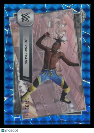 Je'Von Evans 2025 Topps Chrome WWE #183 Blue Geometric Refractor 17/99 NXT