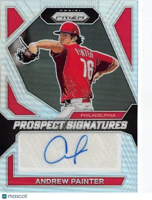 2024 Panini Prizm Baseball Andrew Painter Silver Autograph Rookie #PS-AP Philadelphia Phillies