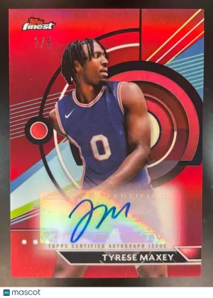 Finest Tyrese Maxey Finest Autographs Red Refractors #FA-TM Philadelphia 76ers
