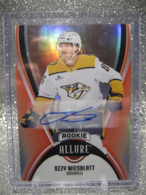 2025-26 Upper Deck Allure Rookies Red Rainbow Ozzy Wiesblatt #123 Rookie Auto RC