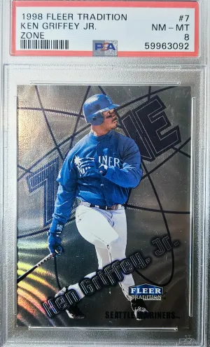 1998 Fleer Tradition Zone Ken Griffey Jr. Zone PSA 8 front