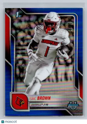 2025 Topps Bowman Chrome Isaac Brown #32 Blue Refractor 44/150 Cardinals Football Card