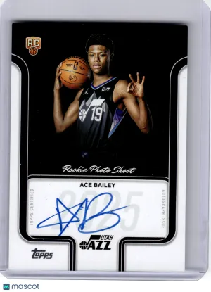 2025 Topps Rookie Photo Shoot Autographs Basketball—Ace Bailey #RP-AB —
