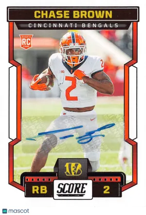 2023 Panini Score Chase Brown Autograph Rookie RC #323 Cincinnati Bengals