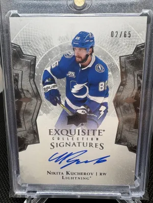 2017-18 UD Exquisite Collection Signatures Nikita Kucherov Auto # 2/65 (17-18)
