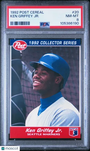 1992 Post Cereal Ken Griffey JR. #20 PSA 8