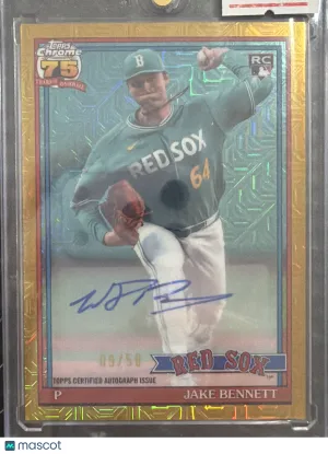 2026 Topps Chrome 75th Anniversary Jake Bennett #U91C-100 Gold Mojo Refractor /50 RC