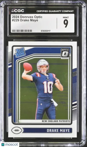2024 Donruss Optic Drake Maye Rookie #229 CGC 9 New England Patriots