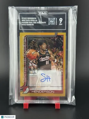 2025-26 Topps Flagship Scoot Henderson #TFRA-SH Real One Auto Gold Rainbow /50 TAG 9 Topps