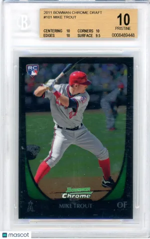 2011 Bowman Chrome Draft Mike Trout #101 BGS 10