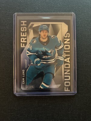 2025-26 SkyBox Metal Universe Cam Lund Fresh Foundations #FF-22 San Jose Sharks