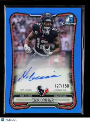 2026 Bowman Chrome Football Nico Collins #BCA-NIC Blue Refractor 127/150 Auto