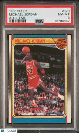1988 Fleer Michael Jordan #120 All Star PSA 8 front