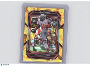 2023 Panini Prizm Draft Picks Ezekiel Elliott #40 Gold Cracked Ice
