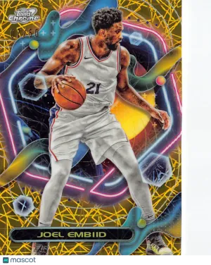 2022-24 Topps Chrome Cosmic Joel Embiid Gold /50 #95 Philadelphia 76ers