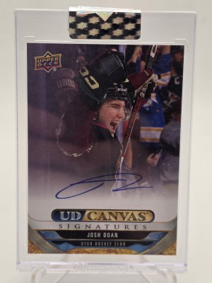 2024-25 Upper Deck Clear Cut UD Canvas Signatures Rookie Josh Doan RC Auto Utah