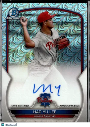 Hao Yu Lee 2023 Bowman Chrome Auto Mojo Refractor Philadelphia Phillies