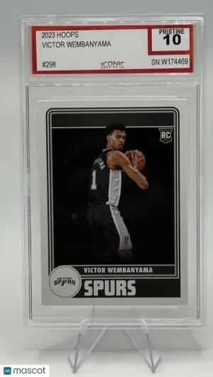 2023-24 Panini NBA Hoops Victor Wembanyama RC #298 Tribute Iconic Pristine 10