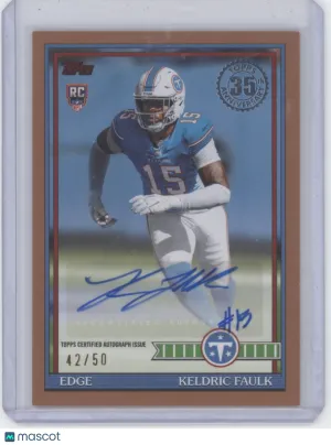 2026 Topps Flagship Football Keldric Faulk #91FRA-KF /50 Auto RC