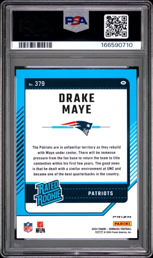 2024 Panini Donruss Drake Maye #379 Optic Preview Pink back