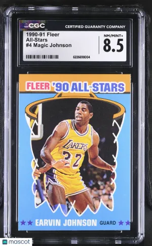 1990-91 Fleer Magic Johnson All-Stars #4 CGC 8.5 Los Angeles Lakers