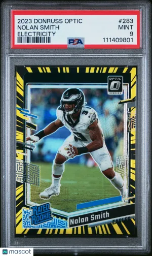2023 Panini Donruss Optic Nolan Smith Electricity /69 Rookie #283 PSA 9 Philadelphia Eagles