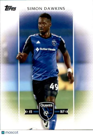 2017 Topps MLS Base #104 Simon Dawkins San Jose Earthquakes Soccer Card