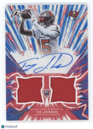 2025 Topps Resurgence Amped Up Rookie Relic Autograph Tez Johnson #TJ Blue 64/99