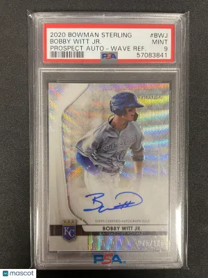 2020 Bowman Sterling Prospect Autographs Bobby Witt JR. #BWJ Wave Refractor front