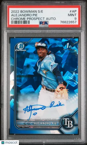 2022 Bowman Sapphire Edition Chrome Prospect Autographs Alejandro Pie Chrome Prospect Autograph PSA 9