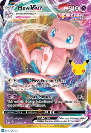 Pokemon TCG 30th Celebration Mew VMAX Holo #114/264