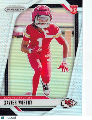 2024 Panini Prizm Football Xavier Worthy Silver Rookie RC #399 Kansas City Chiefs
