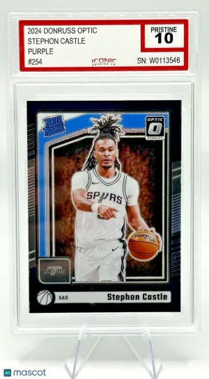 2024-25 Donruss Optic Stephon Castle RC #254 Purple Prizm Iconic Pristine 10