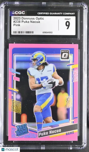 2023 Donruss Optic Puka Nacua Pink Rookie #238 CGC 9 Los Angeles Rams
