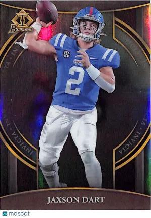 2022 Bowman University Chrome Football Jaxson Dart Invicta Rookie #BI-13 Ole Miss Rebels