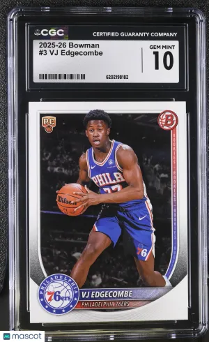 2025-26 Bowman VJ Edgecombe #3 CGC 10 Philadelphia 76ers