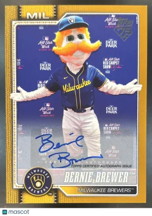 Series 1 Bernie Brewer Mascots Autographs Gold #M-5 Milwaukee Brewers