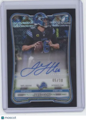 2026 Bowman Chrome Jared Goff #BCA-JG Black Mojo /10 Auto