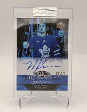23-24 Upper Deck Clear Cut Matthew Knies Canvas Rookie Debut Auto /25