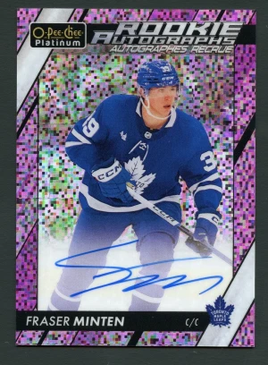 2023-24 O-Pee-Chee Platinum Rookie Violet Pixels 6/99 Fraser Minten Auto