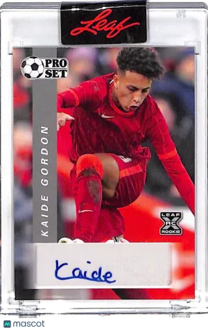 2022 Leaf Pro Set Soccer Kaide Gordon Rookie Autograph RC #PS-KG1 Liverpool FC