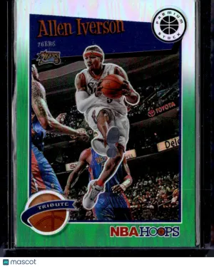 2020 Panini NBA Hoops Premium Stock Tribute Allen Iverson #285 Green Prizm